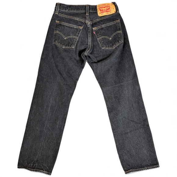 Levi's 501 Original Fit Jeans Mens 29x30 Gray Dark Wash Straight Leg Streetwear - Picture 2 of 6